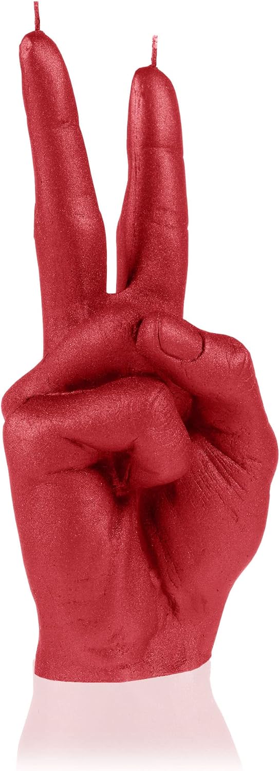 Candellana Hand PEACE Kerze - Hand Figur - Coole Deko - Gothic Deko - Grunge Deko Kerze - Heavy Meta