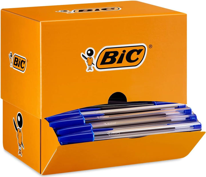 BIC Kugelschreiber Set Cristal Original, in Blau, Strichstärke 0,4 mm, 150er Pack, Ideal für das Bür