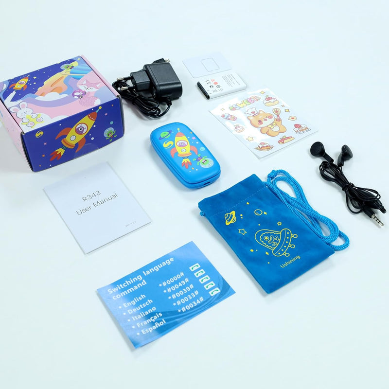 ukuu Klapphandy 1,8" GSM Kinderhandy Dual SIM Mobiltelefon ohne Vertrag mit grossen Tasten und Batte