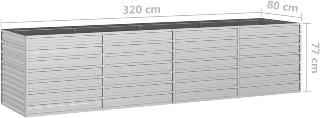 Yolola Hochbeet Metall 320 x 80 x 77 cm Grosses Hochbeet aus Metall Hochbeete für Garten, Schneckens