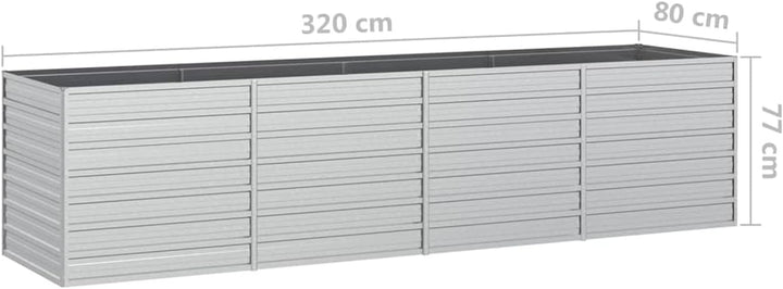 Yolola Hochbeet Metall 320 x 80 x 77 cm Grosses Hochbeet aus Metall Hochbeete für Garten, Schneckens