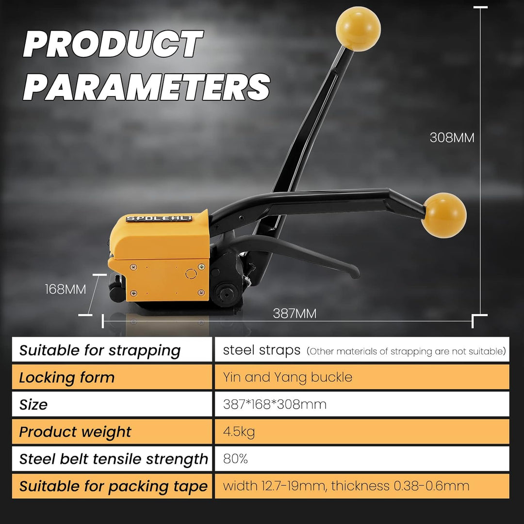 Spolehli Umreifungswerkzeuge aus Stahl Handheld nahtlose Metall Bindungswerkzeug Geeignet eignet sic