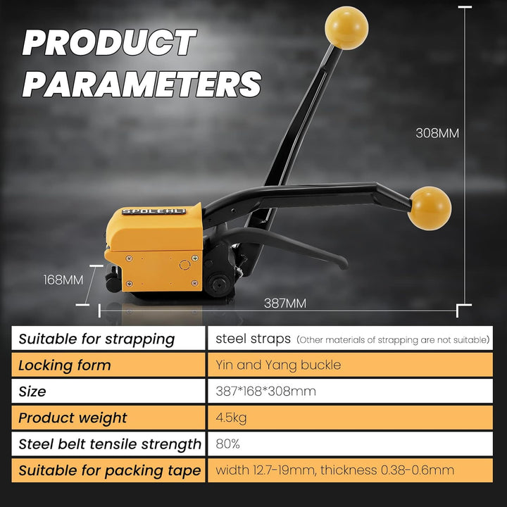 Spolehli Umreifungswerkzeuge aus Stahl Handheld nahtlose Metall Bindungswerkzeug Geeignet eignet sic