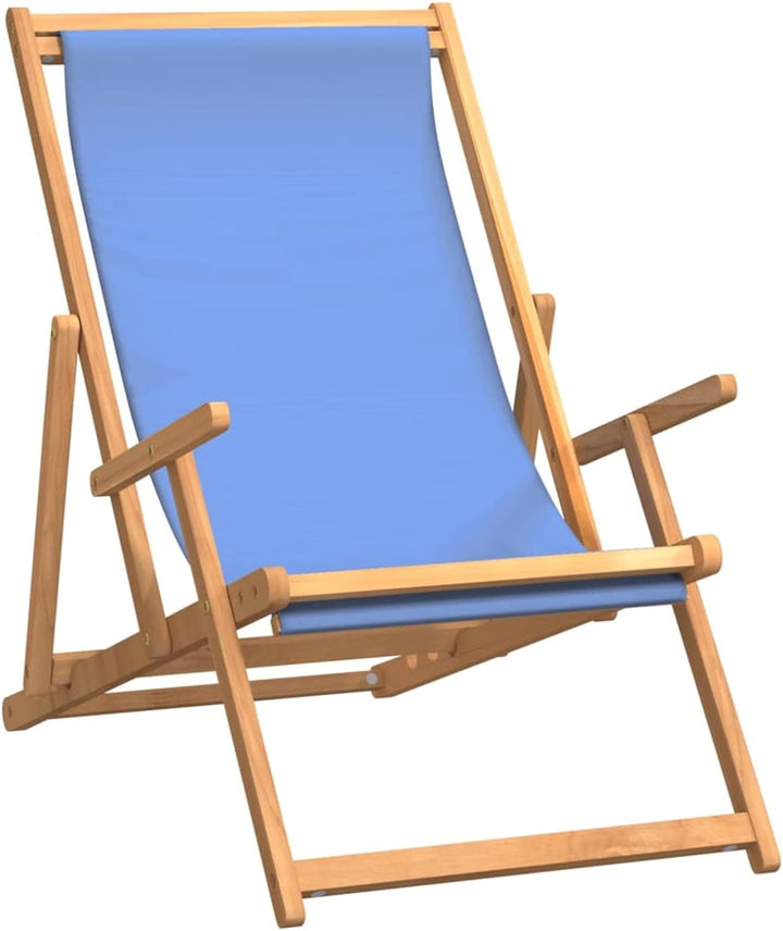 Tidyard Strandstuhl Klappbar Massivholz Teak Blau Klappstuhl Campingstuhl Gartenstuhl Strandliege Li