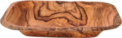 Windalf Viereckige Holzschale FILI 20 cm Obstschale Dekotablett Vorspeisenteller Brotschale Handarbe