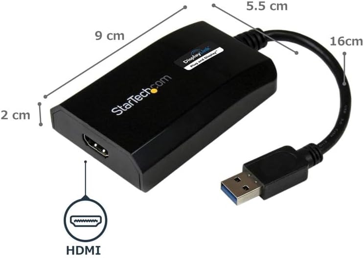 StarTech.com Externer USB 3.0 auf HDMI-Videokartenadapter - Dual-Monitor-Adapter - Externe HDMI Graf