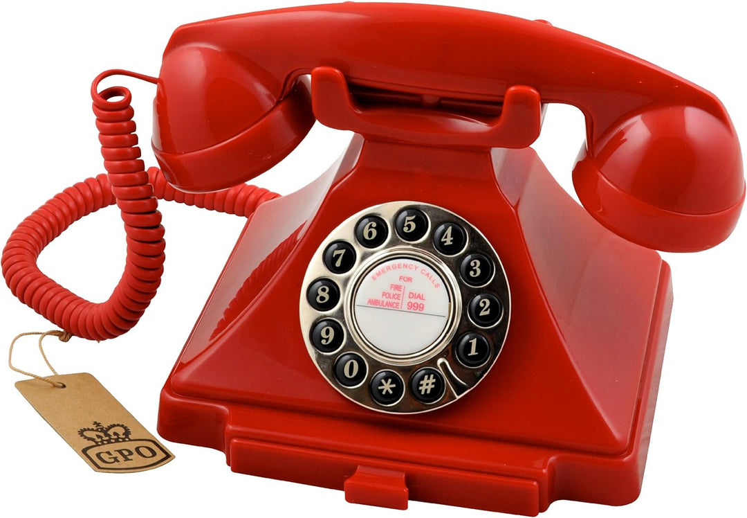 GPO 1929 S Classic Carrington Retro Drucktasten-Telefon 20er Jahre Design mit ausziehbarer Schublade