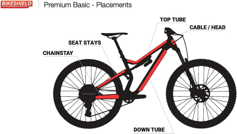 Bikeshield Premium Basic Matt Rahmenschutz-Set für Erwachsene, Unisex, unsichtbar, Medium