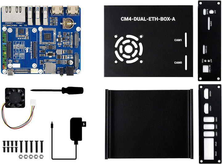 Dual Gigabit Ethernet Mini-Computer Basierend auf Raspberry Pi Compute Module 4 (Nicht Enthalten), W