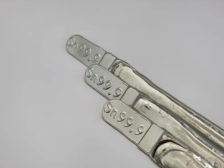 Reinzinn Stangen Sn99,9 Lötstangen 1kg-100g Dreikant Stab, Lebensmittelzinn (500) 500.0 Gramm, 500.0