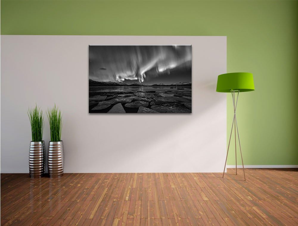 Pixxprint Polarlicht am Himmel als Leinwandbild/Grösse: 100x70 / Wandbild/Kunstdruck/fertig bespannt