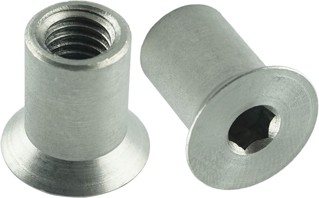 Eisenwaren2000 | M8 x 16 mm Hülsenmuttern mit Senkkopf und Innensechskant (50 Stück) - Edelstahl A1