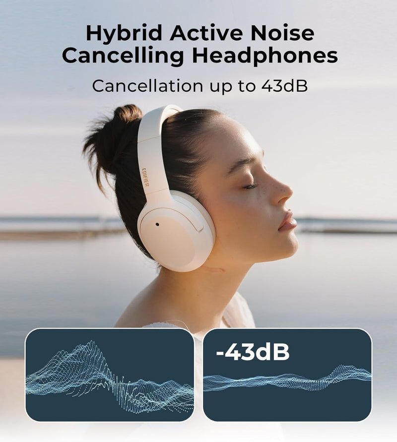 Edifier W820NB Plus Hybrid Aktiver Geräuschunterdrückung Kopfhörer - LDAC Codec - Hi-Res Audio Wirel
