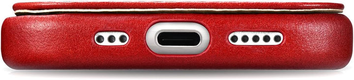 Mobiskin Hülle für iPhone 15 PRO (6,1 Zoll), Handyhülle mit Leder, Case kompatibel mit MagSafe, Schu