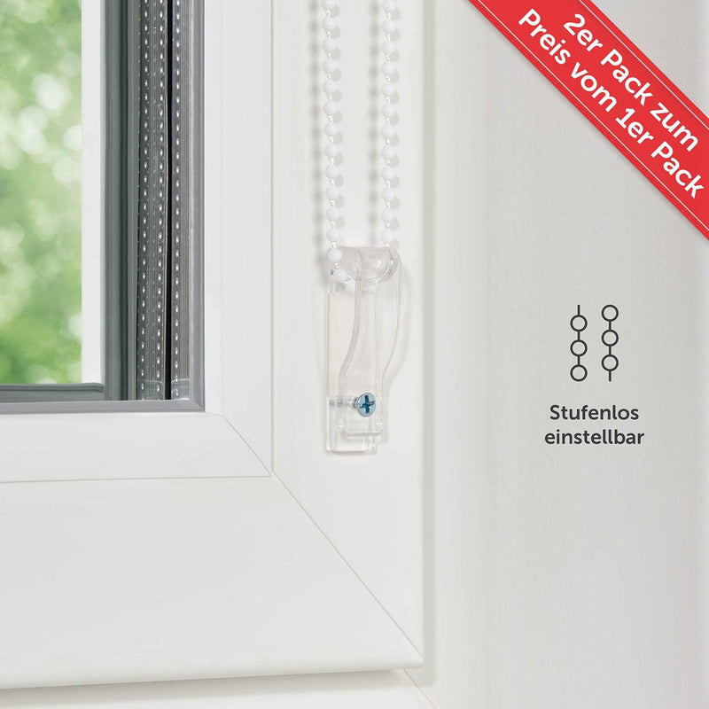 Blumtal 2er-Set Doppelrollo 90 x 155-195cm -  Klemmfix Rollo, Rollos für Fenster ohne Bohren, Klemmr