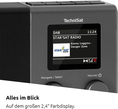 TechniSat TECHNIRADIO 4 IR – kompaktes Internetradio-Designradio (DAB+, UKW, Internet via WLAN, dimm