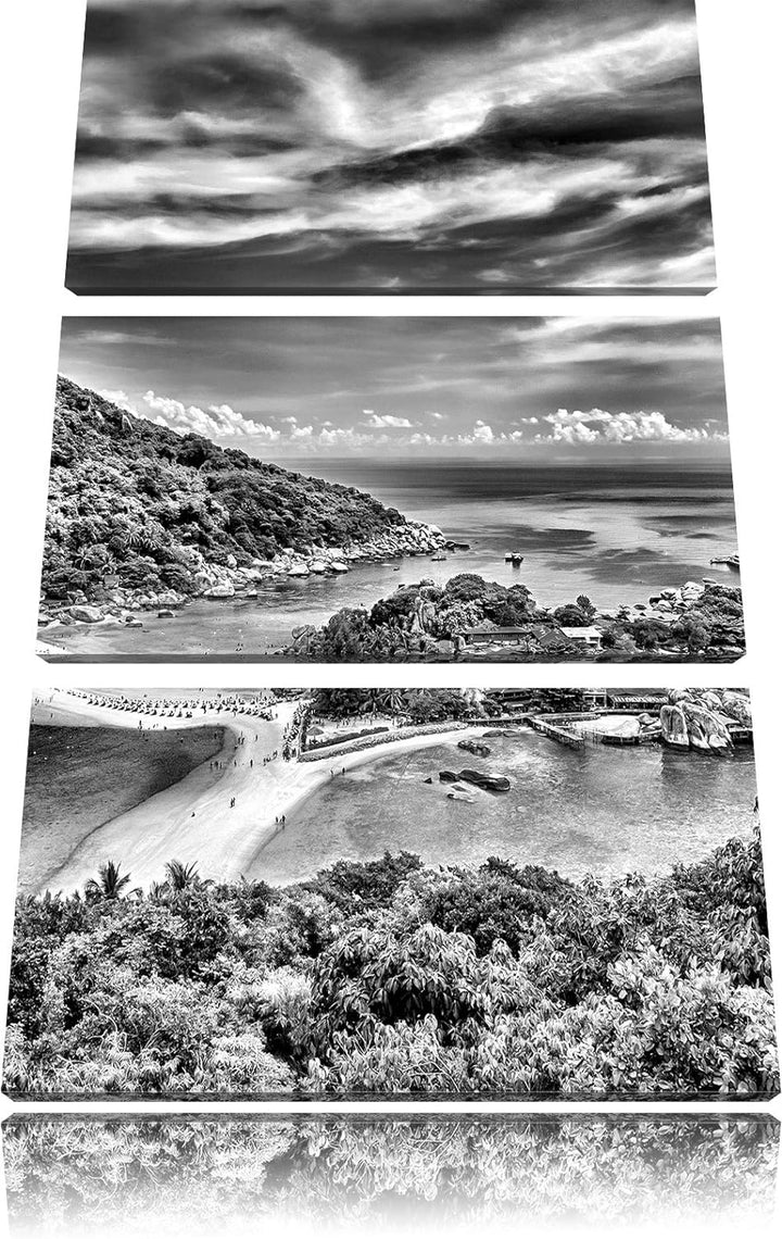 Pixxprint Inselstadt im Pazifik als Leinwandbild/Grösse: 3 Teilig (120x80) cm/Wandbild/Kunstdruck/fe