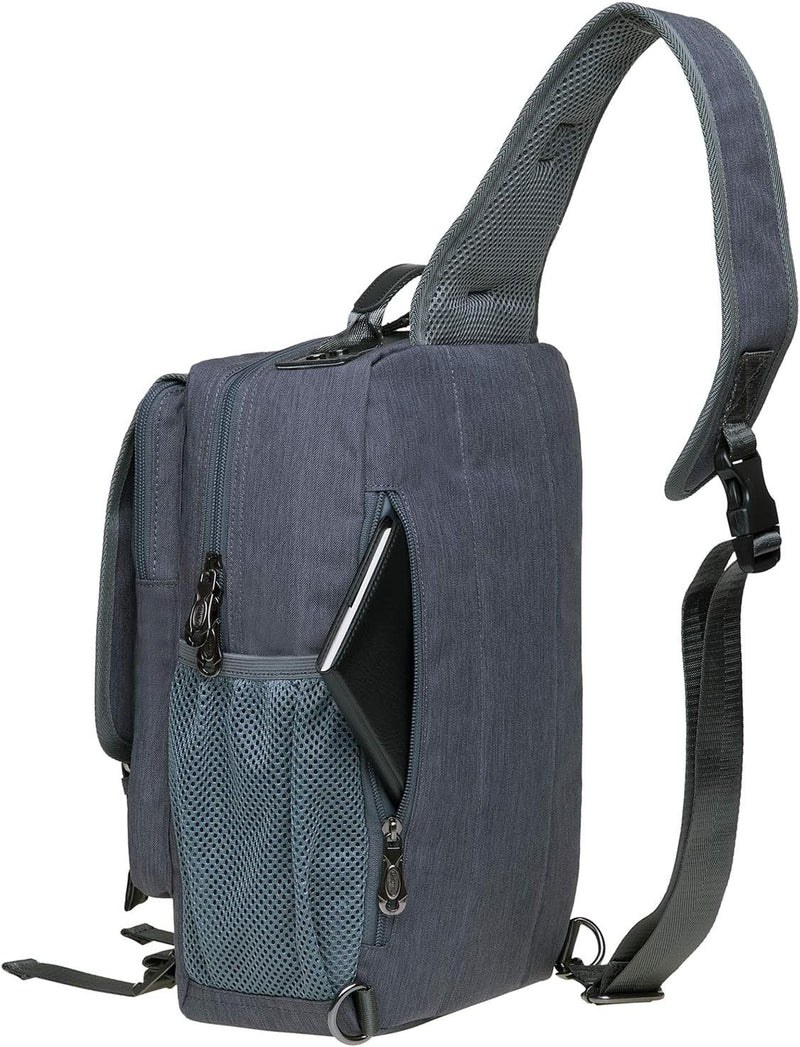 KAUKKO Canvas - Brusttasche für Damen und Herren - Umhängetasche Grau Jnl-fd252-1-0309, Grau Jnl-fd2