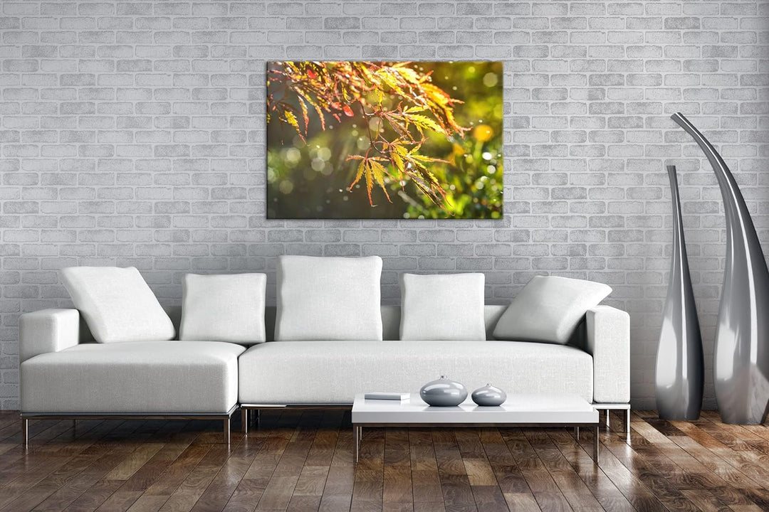 deyoli Ahornblätter im Herbst Format: 80x60 als Leinwand, Motiv fertig gerahmt auf Echtholzrahmen, H