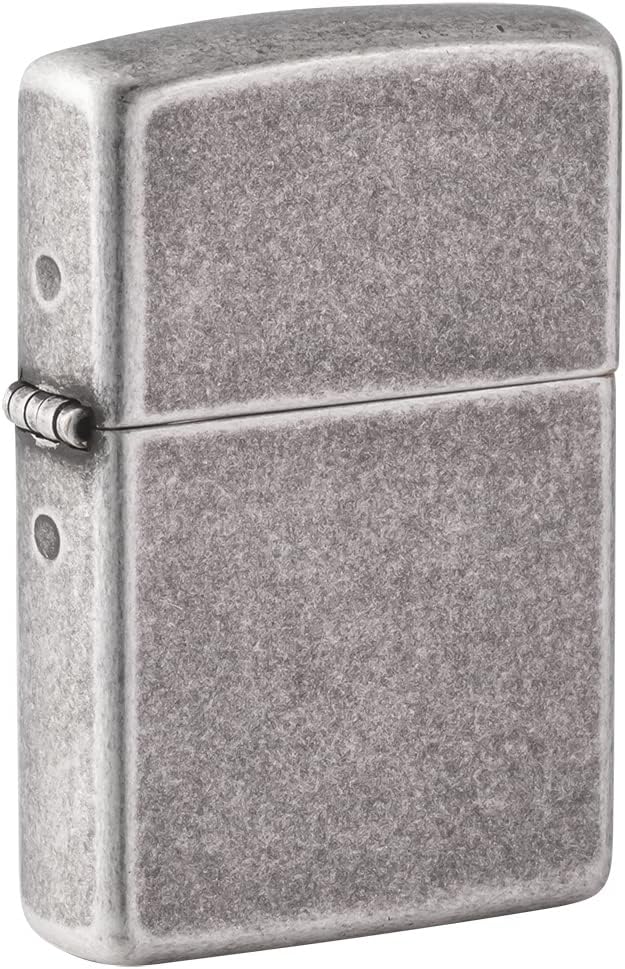 ZIPPO - Antique Silver - nachfüllbares Sturmfeuerzeug in hochwertiger Geschenkbox (Silber, Flammenmo