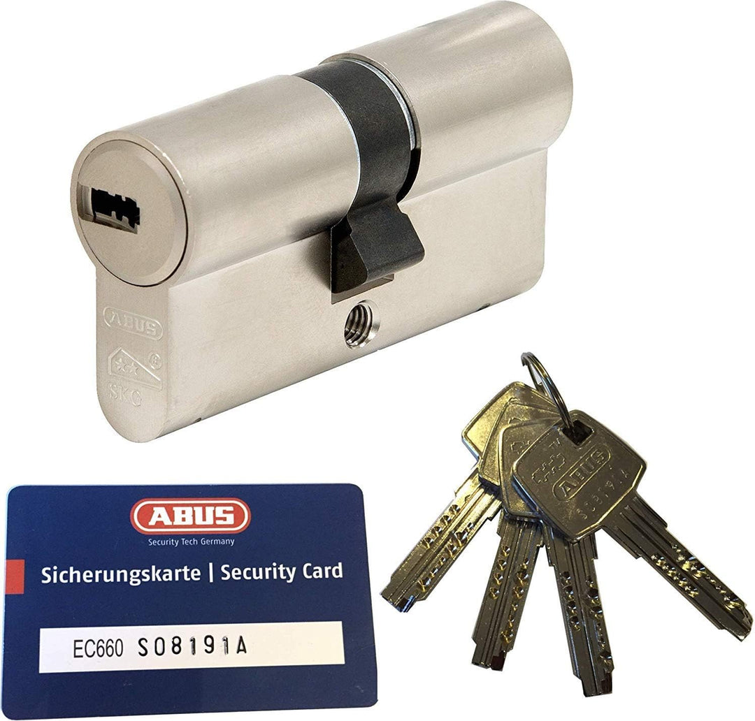 ABUS EC660 Profil-Doppelzylinder Länge (a/b) 45/50mm (c=95mm) mit 4 Schlüssel, mit Sicherungskarte
