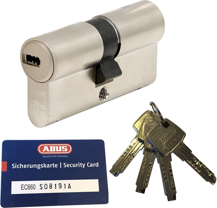 ABUS EC660 Profil-Doppelzylinder Länge (a/b) 45/50mm (c=95mm) mit 4 Schlüssel, mit Sicherungskarte