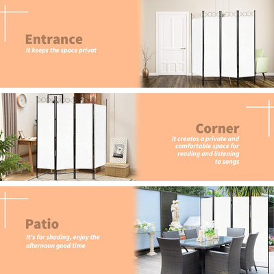 Todeco - Paravent, Raumteiler - Panel : 100% Polyester - Anzahl der Platten: 4 - 180 x 160 cm, Weiss