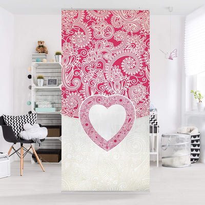 Bilderwelten Raumteiler Heart Pattern 250x120cm ohne Halterung 250x120cm without hanger, 250x120cm w