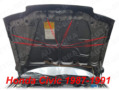 Auto-Bra AB3-00529 kompatibel mit Honda Civic 4 Bj. 1987-1991 Haubenbra Steinschlagschutz Tuning Bon