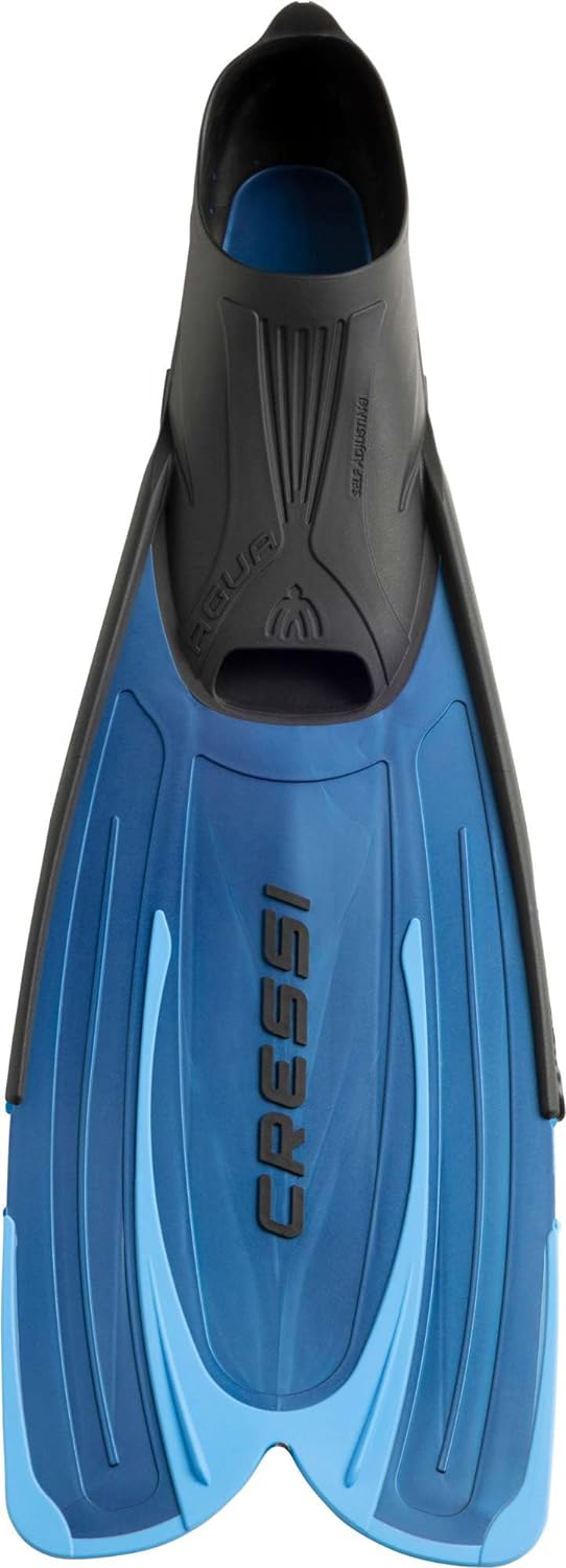 Cressi Agua Premium Flossen Self Adjusting zum Tauchen, Apnoe, Schnorcheln und Schwimmen Blau 35/36