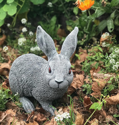 stoneandstyle Steinfigur grosser Feldhase Hase, Frost- und wetterfest bis -30°C, massiver Steinguss