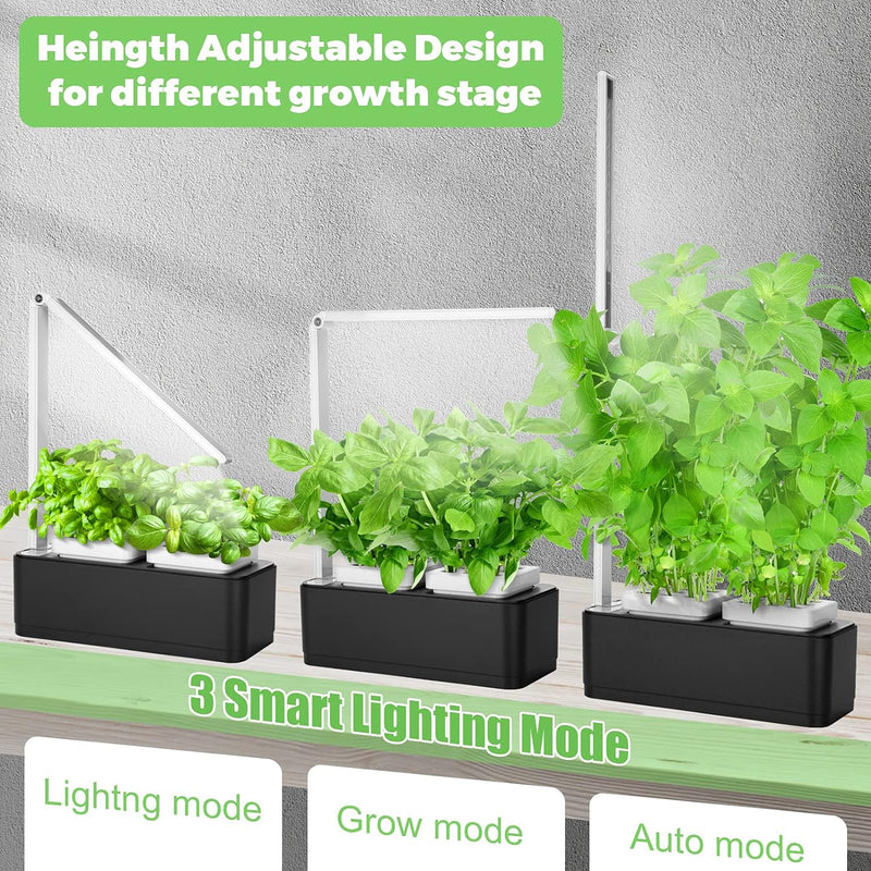 amzWOW Clizia Smart Garden - hydroponische anzuchtsysteme mit led pflanzenlampe - Automatisches Time