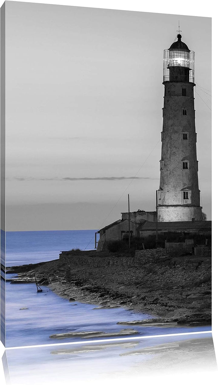 Pixxprint Alter Leuchtturm bei Sonnenuntergang als Leinwandbild/Grösse: 100x70 / Wandbild/Kunstdruck