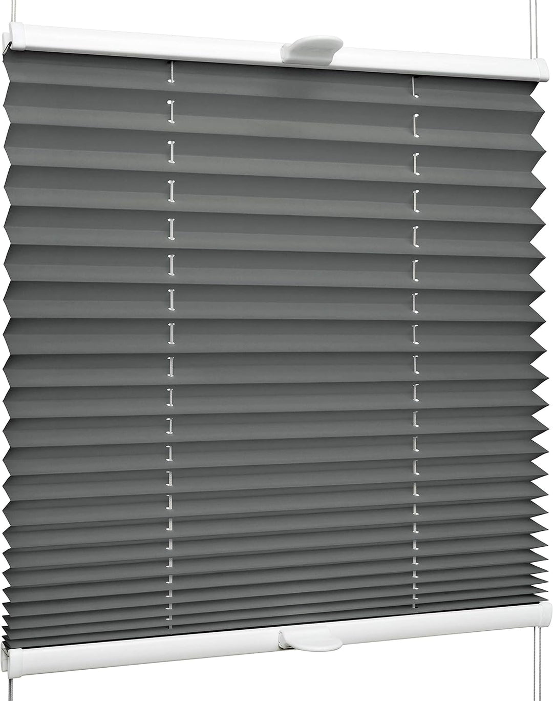 SchattenFreude Klemmfix-Plissee für Fenster | Mit Klemm-Haltern | Ohne Bohren | Anthrazit, Breite: 1
