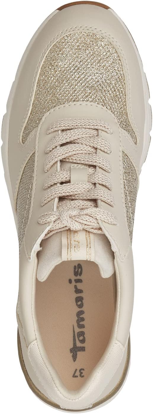 Tamaris Damen 1-1-23742-20 Sneaker Low 38 EU Beige, 38 EU Beige