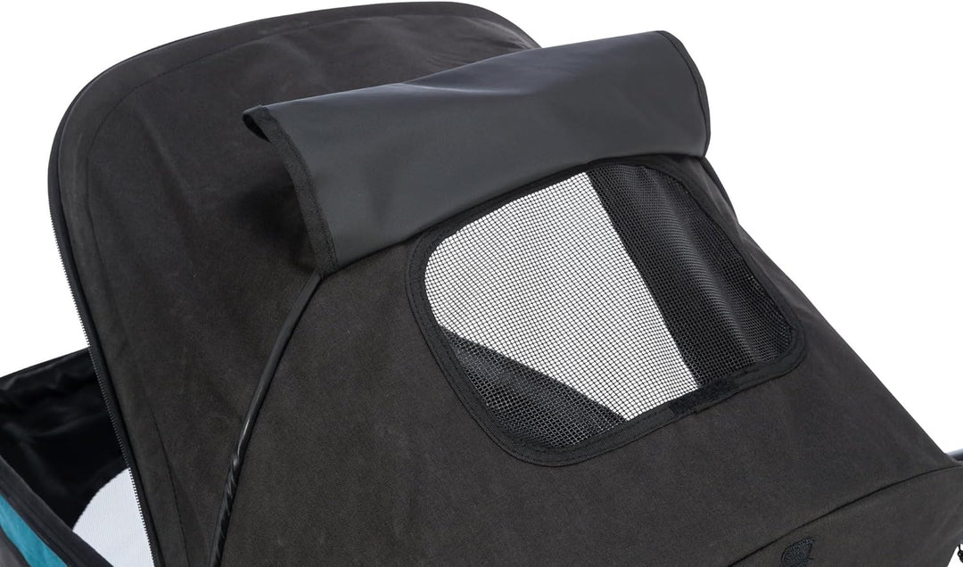 TRIXIE Hundebuggy, Wagen für Hunde, 60 × 112 × 120 cm, 12,5 kg, schwarz/Petrol bis zu 20 kg belastba
