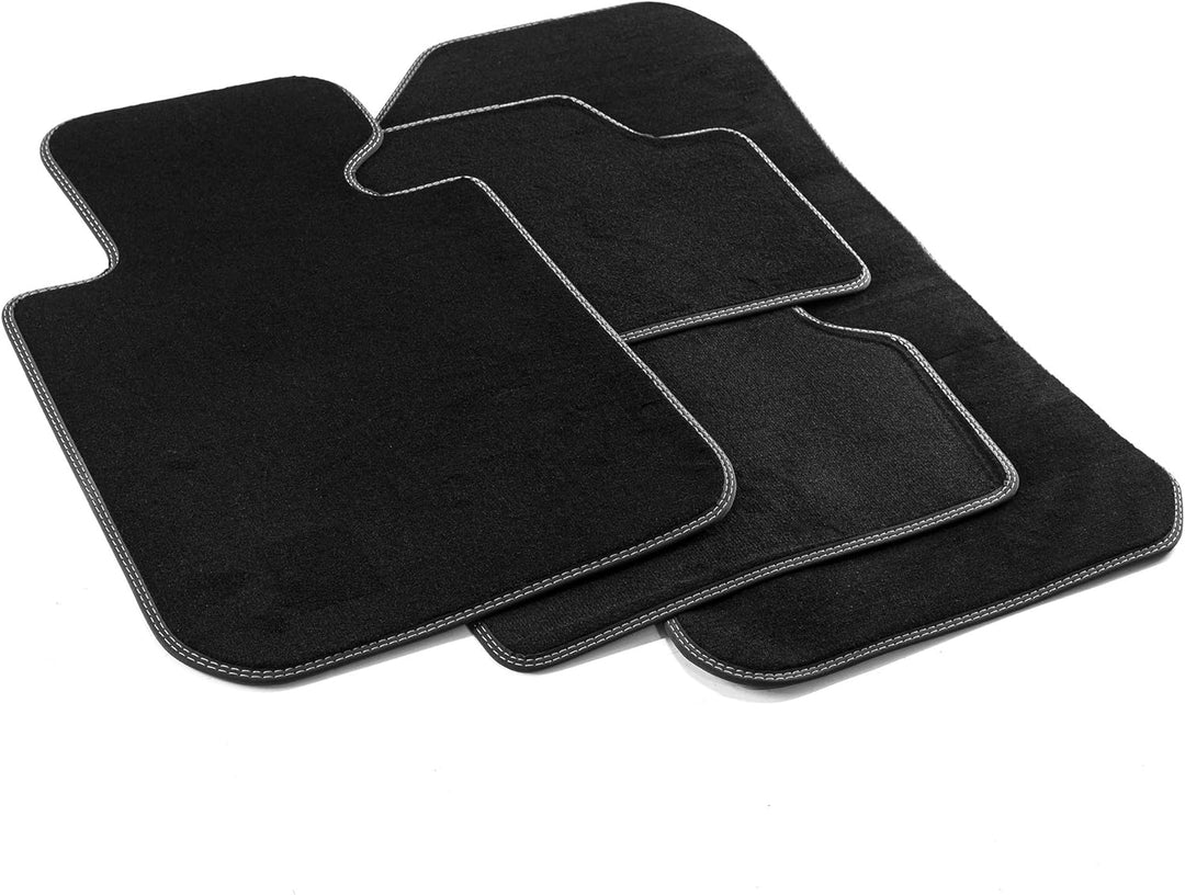 MDM PRO-268 Fussmatten für BMW 1er (E81) und (E87) 09.2004>2011, Passgenau Velours Kunstlederkanten
