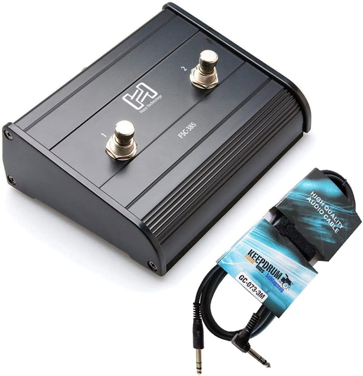 Hosa FSC-385 Dual Latching Footswitch + keepdrum Stereo Audio-Kabel