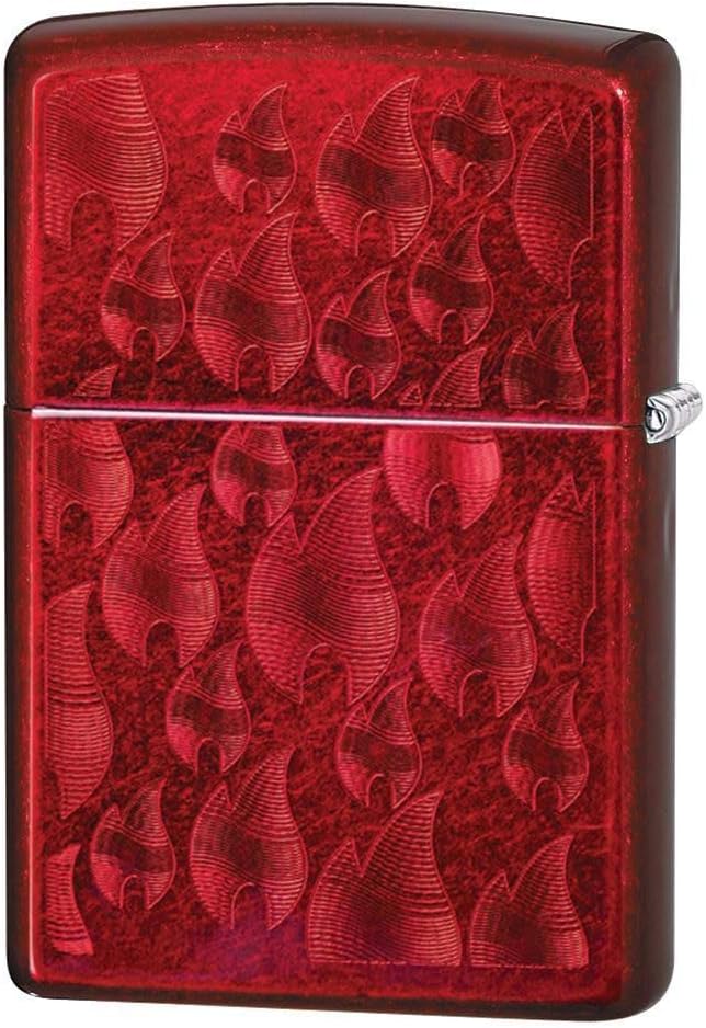 Zippo 29824 Sturmfeuerzeug mit Eisflammen-Design, Unisex, Rot, Rot
