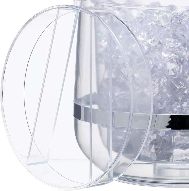 BarCraft Isolierter Eiskübel mit Deckel und Zangen in Geschenkbox, Kunststoff, 2,5 Liter