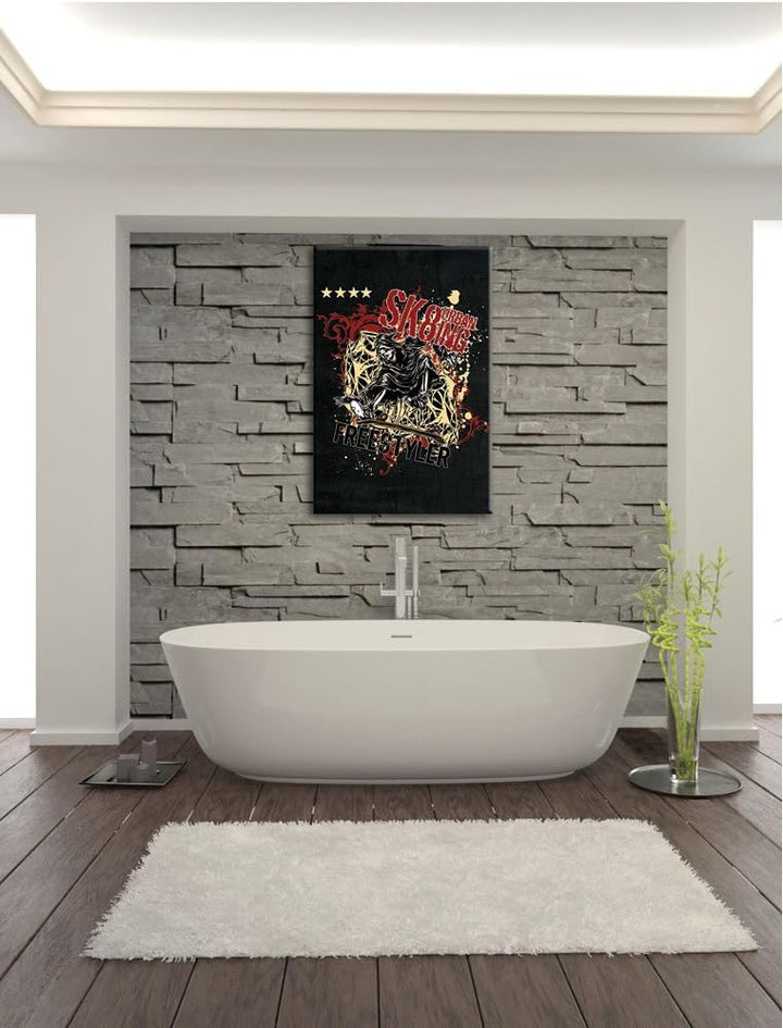 Dark Ultimate grim reaper black Bild auf Leinwand, XXL riesige Bilder fertig gerahmt mit Keilrahmen,