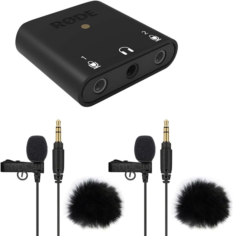 RØDE AI-Micro Interface + 2X Lavalier GO + 2X WS05 BK keepdrum Windschutz