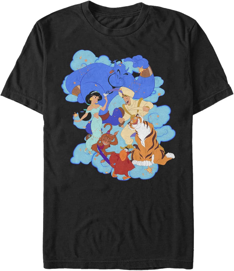 Disney Unisex Aladdin Agrabah Dance Off Organic Short Sleeve T-shirt XXL Schwarz, XXL Schwarz