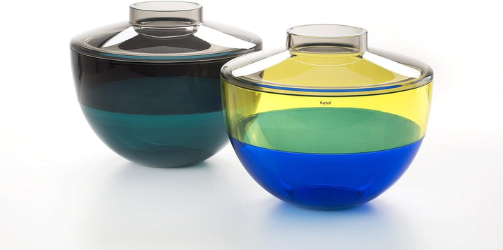 Kartell Shibuya Vase, Plastik, grau/Rauch/blau, 27 x 22 cm Fumè/ Fumè Scuro/ Petrolio, Fumè/ Fumè Sc