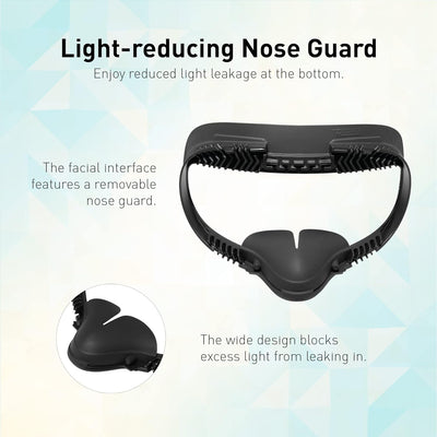 VR Cover Fitness Facial Interface and Foam Comfort Set with XL Spacer for Oculus/Meta Quest 2 (Dark