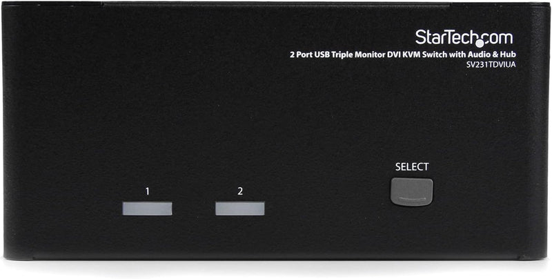 StarTech.com 2 Port Dreifach Monitor DVI USB KVM Switch mit Audio und USB 2.0 Hub - Tripel Monitor K