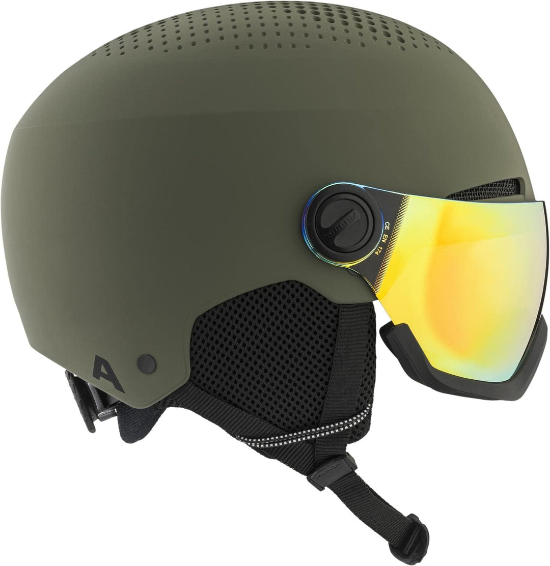 Alpina Arber Visor Q-Lite Herren Skihelm Hardshell-Aussenschale grün grün 54-58, 54-58