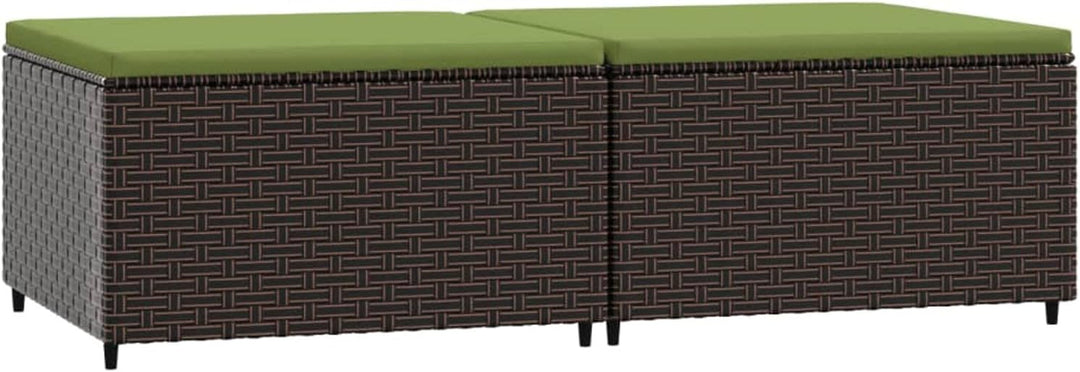 Tidyard Gartenhocker mit Kissen 2 STK.Sitzhocker Fussbank Hocker Gartenmöbel Holzhocker Fussstütze O