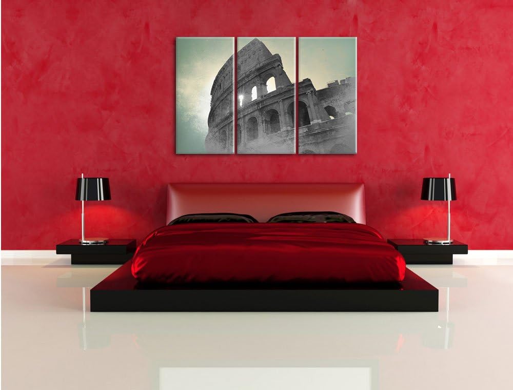Pixxprint antikes Kolosseum in Rom als Leinwandbild/Grösse: 3 Teilig (120x80 cm) cm/Wandbild/Kunstdr