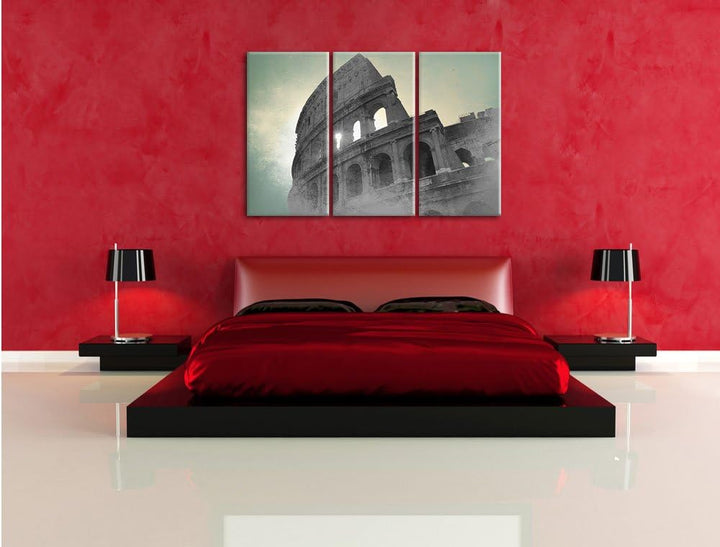 Pixxprint antikes Kolosseum in Rom als Leinwandbild/Grösse: 3 Teilig (120x80 cm) cm/Wandbild/Kunstdr